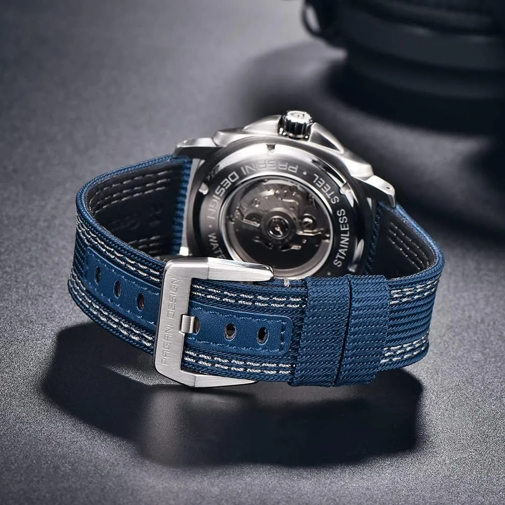 Automatic Mechanical Watch Tourbillon 200M Waterproof Leather Strap Skeleton Fashion Analog tribute acidity hydropower unexpected macaque Wristwatches HaiQin Pagani Design Men's 