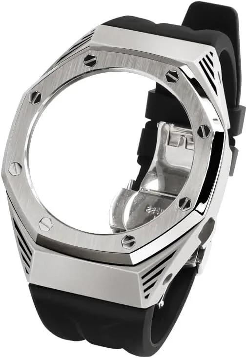 automatic miocene motorcycle mania squirt Watches GA-2100/GA-2110/GA-B2100 watch strap GA2100 4rd Stainless Steel Watch Bezel Fluorine Rubber Watch Strap Retrofit Kit For Men's 