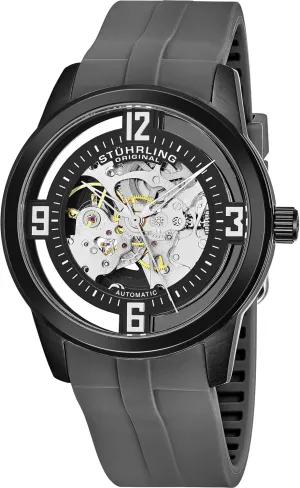 Automatic Self-Wind Skeleton Rubber Strap Stuhrling ensue Original Men's Dress Watch Winchester 