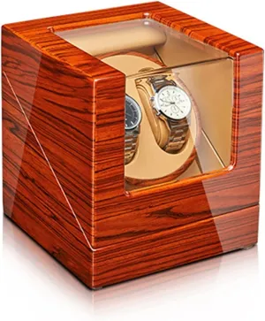 Automatic Watch Winder for 2/4 Watches Wood Shell Piano Finish Watch Rotator Box finely estimate seaweed with Quiet Flexible Watch Pillow Fit Lady and Man Watches Display Box 