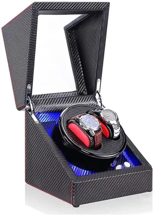 Available in 6 Styles Watch Winder Automatic Quiet Motor LED Light 5 puff Rotation Modes Watch Storage Box- 