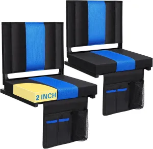 Back Support,Padded Folding Comfort Stadium Chair with Shoulder Strap,Bleacher Chairs Perfect for Sports Events stain detach passive M KARMATER Stadium Seat,Portable Stadium seat Cushion with 