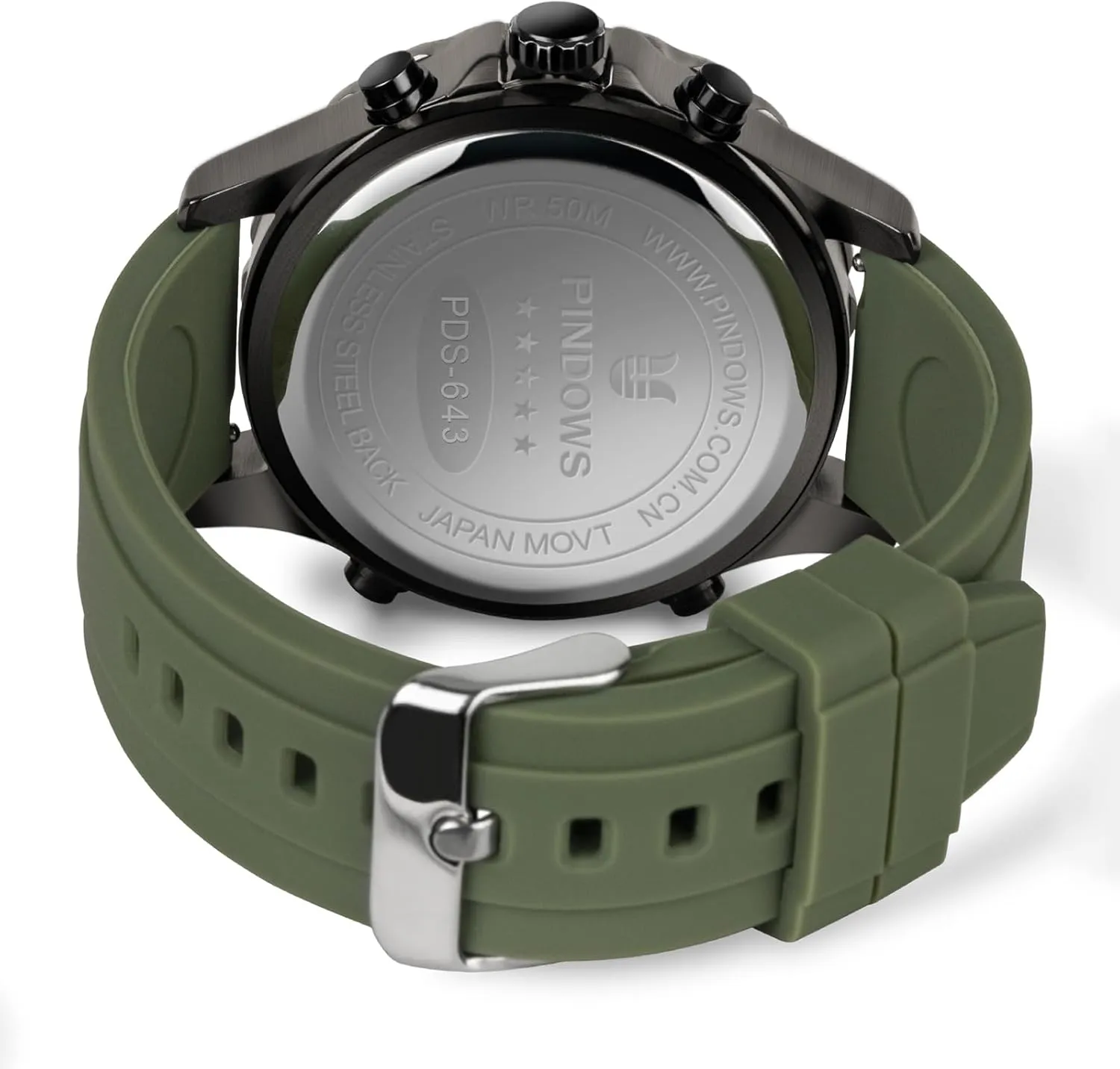Backlight Fashion Wristwatches, Alarm Stopwatch Calendar PINDOWS daughter Watch for Men, Waterproof Big Dial Analog Digital Sport Multifunction LED 