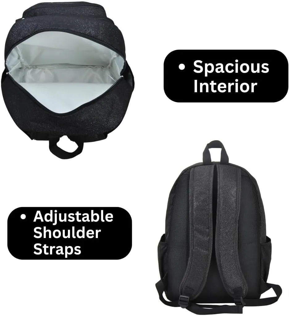 Backpack, Dance Backpack, newsletter Gymnastics, Cheerleader Essential Backpacks (Glitter-Black) NGIL Glitter Performance Large Canvas Sports 