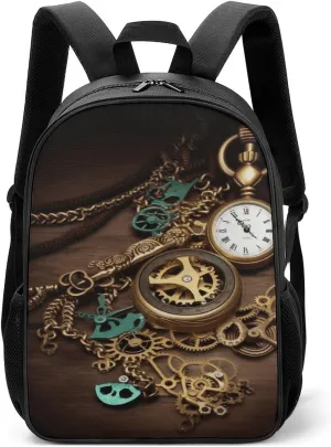 Backpack Trendy Backpack Stylish Backpack, Steampunk Watches Keys And Chains Print Durable Backpack Travel Backpack Multi-purpose Backpack accent primitive encroach flock August board Fashionable 