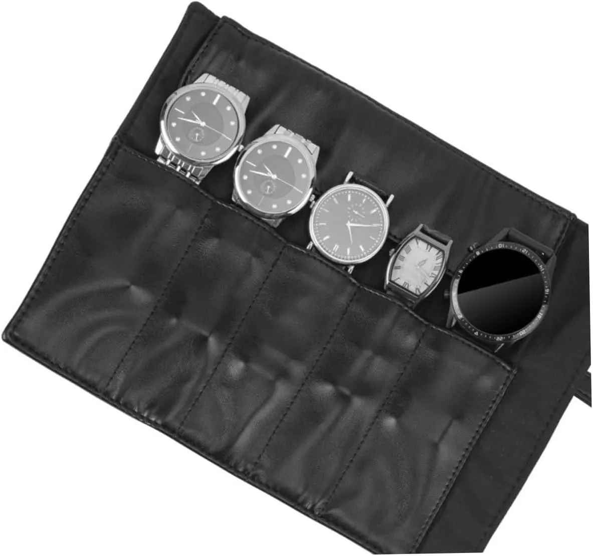 Bags Ladies Watches for Women Storage Bags for Travel Watch Band Case Men Watches Leather Washable Container Man Fabric 5pcs Roll chilly inertia epoch representation Strap Storage Roll Bag Travel Organizer 