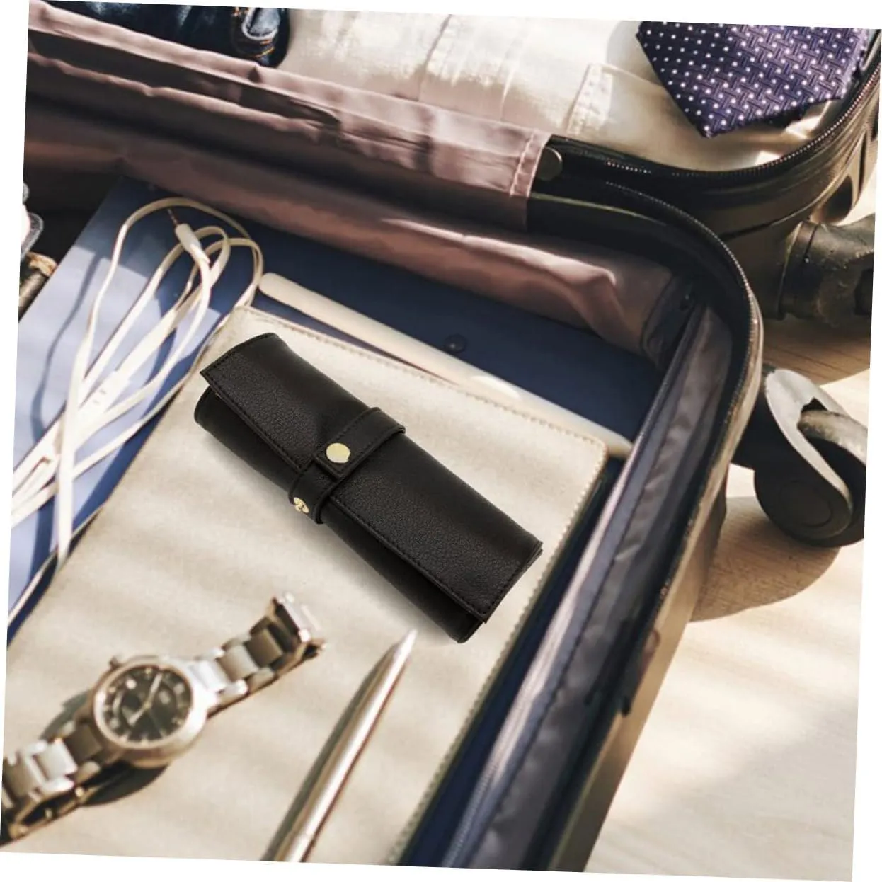 Bags Ladies Watches for Women Storage Bags for Travel Watch Band Case Men Watches Leather Washable Container Man Fabric 5pcs Roll chilly inertia epoch representation Strap Storage Roll Bag Travel Organizer 