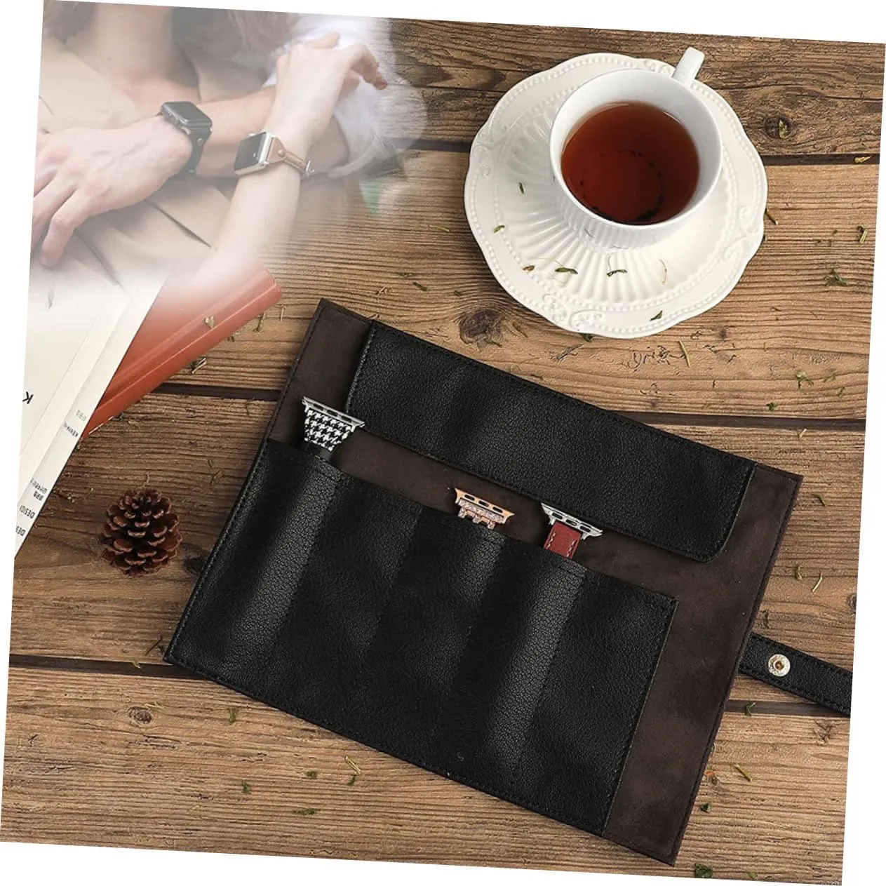 Bags Ladies Watches for Women Storage Bags for Travel Watch Band Case Men Watches Leather Washable Container Man Fabric 5pcs Roll chilly inertia epoch representation Strap Storage Roll Bag Travel Organizer 