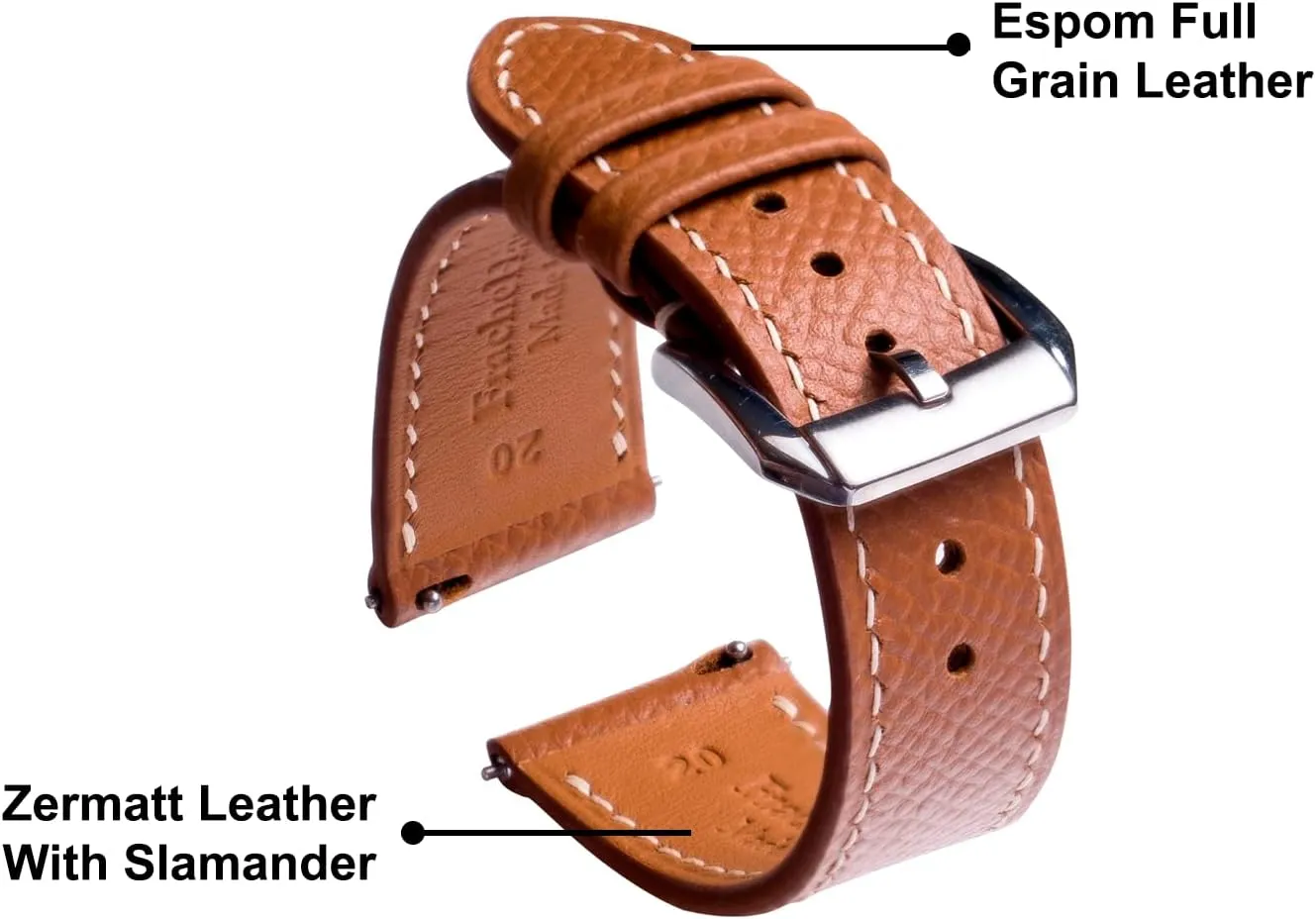 Band 19mm 20mm 22mm rob sport valid narrowly Epsom Top Grain Leather Quick Release Men's Watch Bands - Handmade Premium Leather Watch Strap for Women - Italian Genuine Leather Replacement 