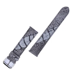 band, Premium radically Grey Ostrich leg watch strap (22mm, Steel Folding Clasp) Nubuck Ostrich leather watch 