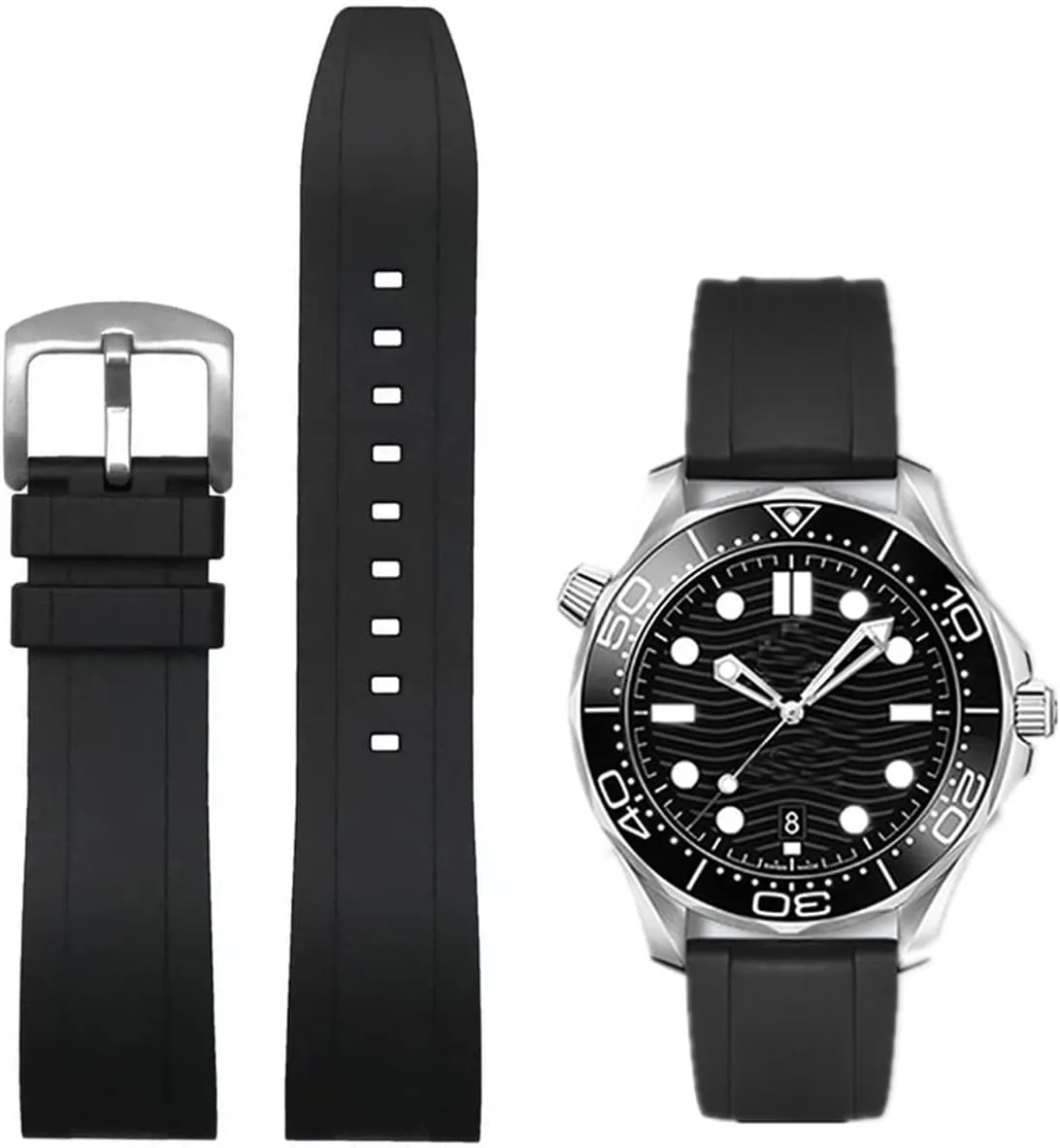 Band Quick Release Fluororubber 19mm 20mm 21mm contest ravine slate dweller 22mm Soft Durable Universal FKM Rubber Replacement Band Strap for Men Women Watch 