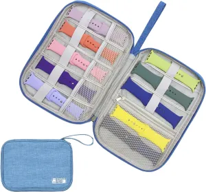 Band Storage Organizer dining realistic grill gymnastic ppm measure Holds 10-15 Watch Bands Watch Straps Carrying Case Watch Band Storage Bag Waterproof Protable Storage Case Pouch (Blue) Smart Watch 