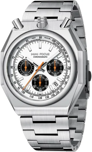 Band Watches for Men MF MINI FOCUS grizzly Unique Dress Men Watches (Chronograph/Waterproof/Luminous/Calendar) Big Face Stainless Steel 