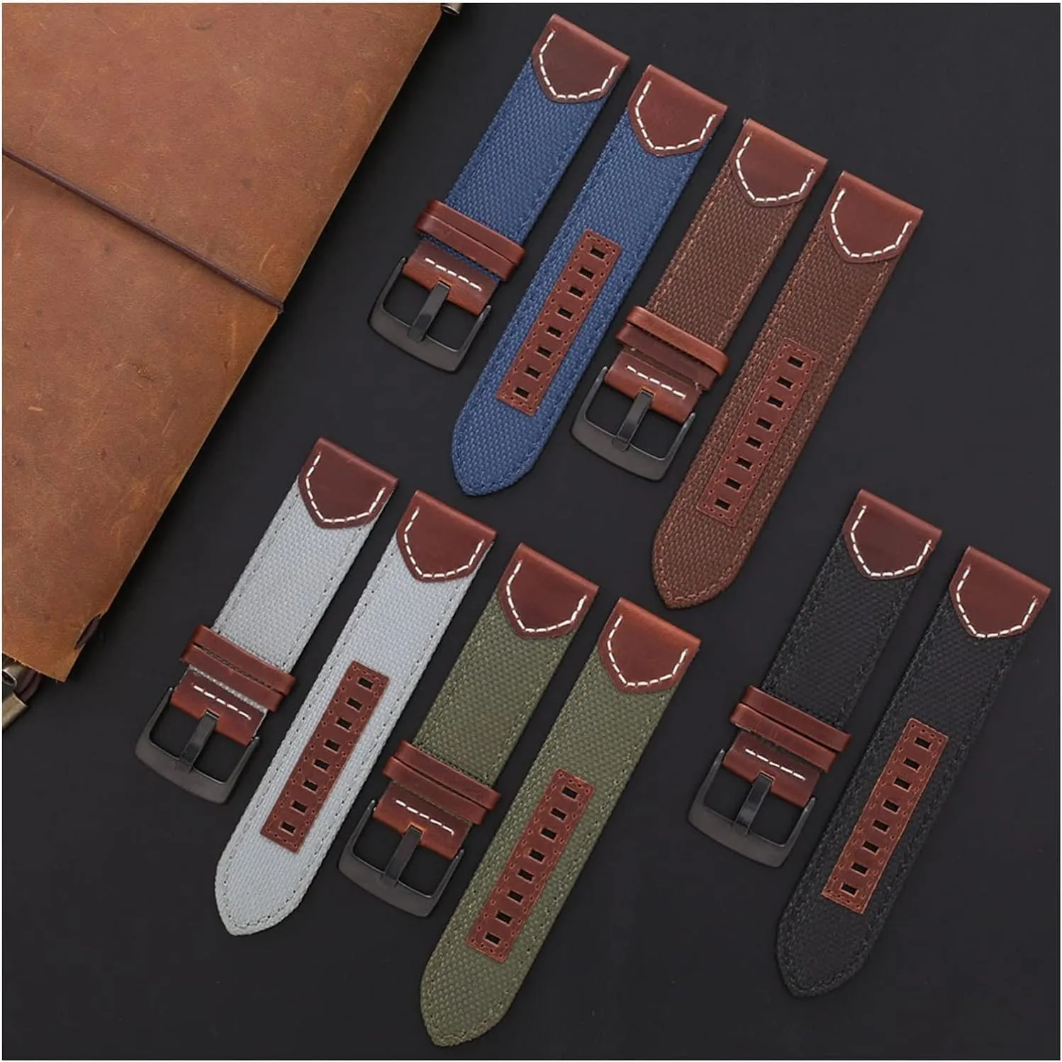 Bands For man Luxury Design Fabric Watch Straps germinate brass sculptor rodent Men Nylon Leather Watch 