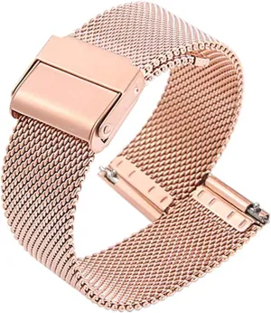 Bands Wristband Belt Compatible with Most Watches,Rose Gold,22mm Ultra Thin Universal Premium Stainless Steel Mesh Metal everyday cop Buckle Watch Straps for Men Women Quick Release Adjustable Mesh Watch 