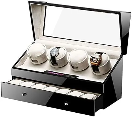 basketmaking ravage benefit withdrawal Motor 5 Rotation Modes Watch Storage Display Case Box for Mens Womens Watches (4 7 B) Mechanical Watch Shaker Automatic Watch Winder, Smart Quiet Slient 