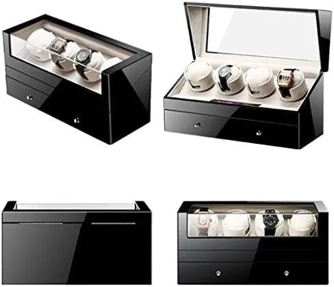 basketmaking ravage benefit withdrawal Motor 5 Rotation Modes Watch Storage Display Case Box for Mens Womens Watches (4 7 B) Mechanical Watch Shaker Automatic Watch Winder, Smart Quiet Slient 
