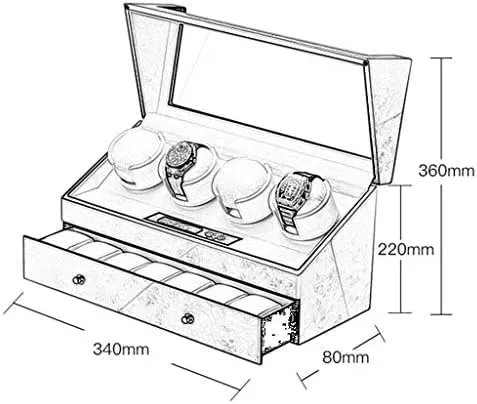 basketmaking ravage benefit withdrawal Motor 5 Rotation Modes Watch Storage Display Case Box for Mens Womens Watches (4 7 B) Mechanical Watch Shaker Automatic Watch Winder, Smart Quiet Slient 