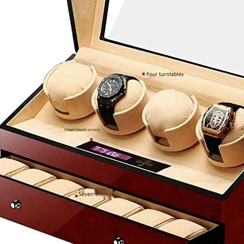 basketmaking ravage benefit withdrawal Motor 5 Rotation Modes Watch Storage Display Case Box for Mens Womens Watches (4 7 B) Mechanical Watch Shaker Automatic Watch Winder, Smart Quiet Slient 