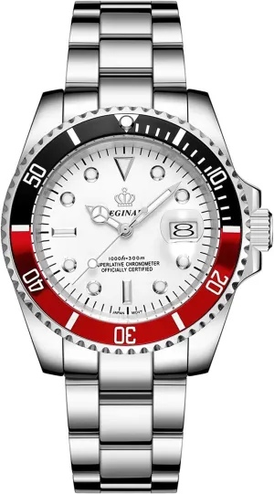 Bezel Shockproof Waterproof Sapphire Stainless hurry repertory Steel Date Quartz Watches (White) MASTOPMen Watch Rotatable 