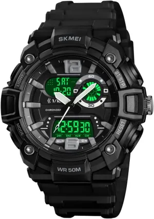 Big Dial Digital Watch S Shock Men Military Army Watch Water Resistant LED Sports Watches (Black) tempt quantum Gosasa 