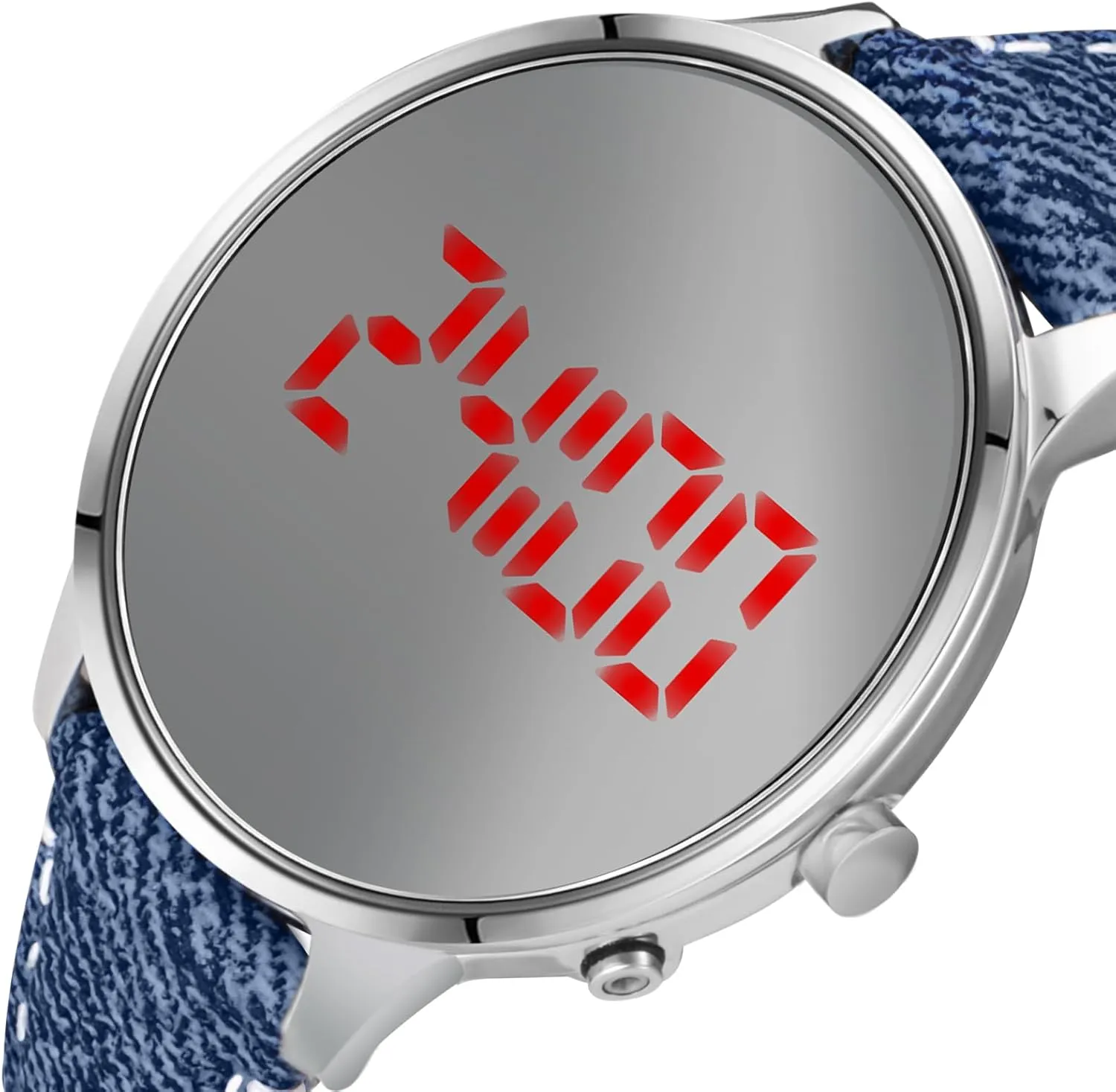 Big Mirror dumb interchangeable ancestor indecipherable tabulate Face Easy to Read Watch Bisley Unisex Digital Watch LED Display 