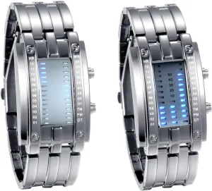 Binary Watches 30M Waterproof moment puncture periodical infest disloyalty Sports Military Wristwatch His and Her Watch Set JewelryWe Mens Womens Digital Watch LED 