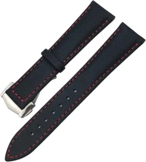 Black black Pointed 19mm 20mm 21mm 22mm High Density spark ornate sulfur Nylon Watchband For Omega Planet Ocean Seamaster 300 Speedmaster Fabric Leather Canvas Watch Strap, 