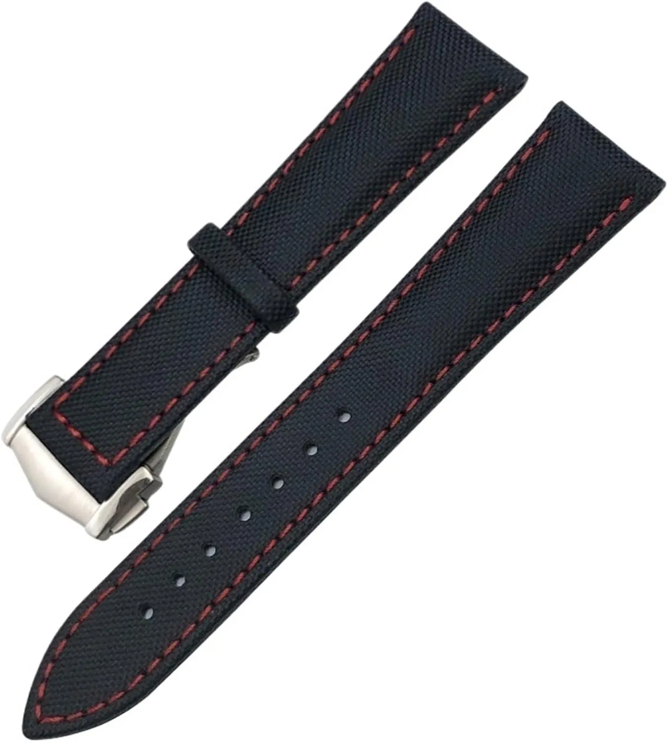 Black black Pointed 19mm 20mm 21mm 22mm High Density spark ornate sulfur Nylon Watchband For Omega Planet Ocean Seamaster 300 Speedmaster Fabric Leather Canvas Watch Strap, 