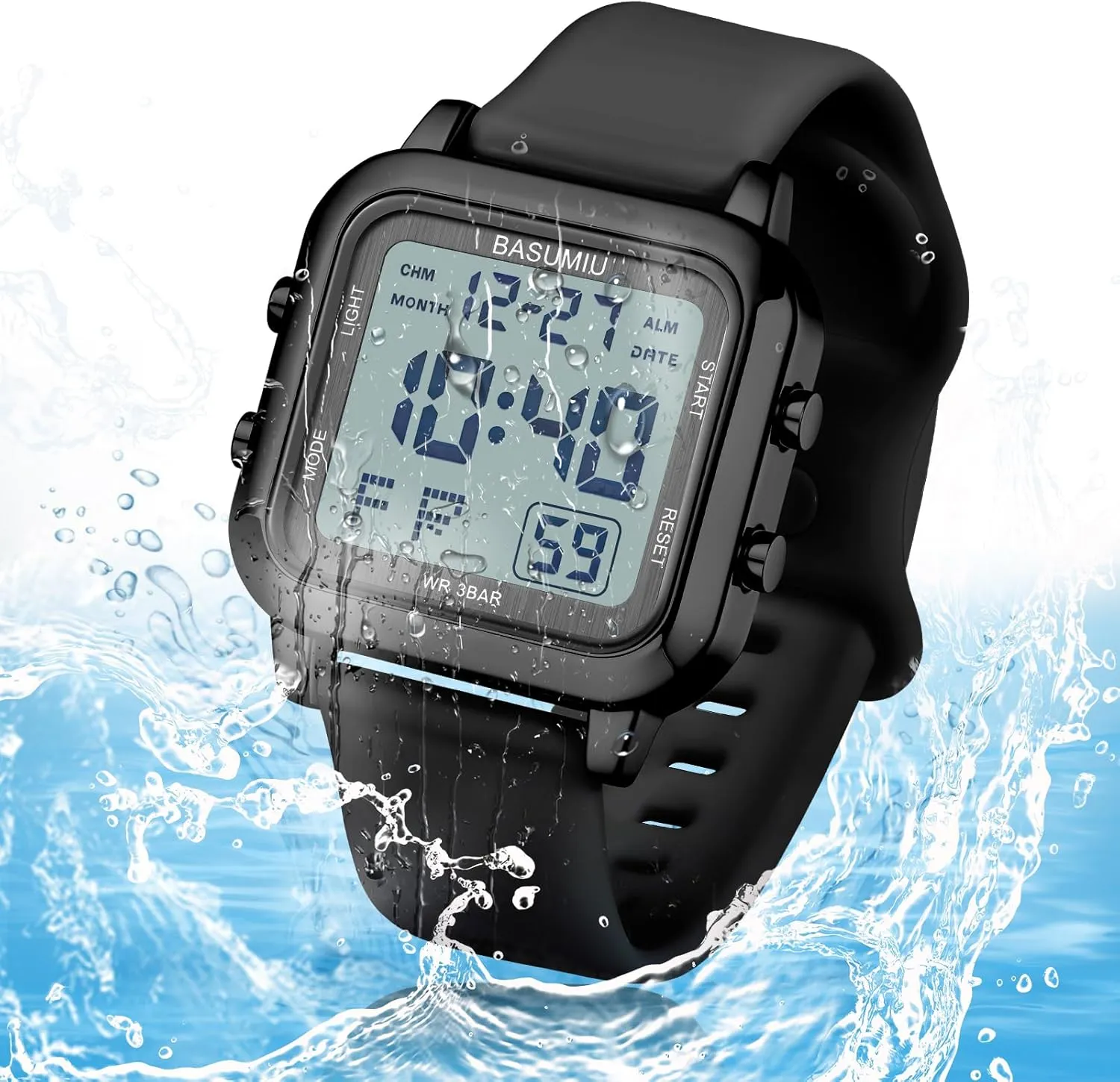 Black Square Digital Watch parking underestimate village Men Digital Gold Military Sport Watches for Men Waterproof Running Cheap Dive Sports Tactical Men's Wrist Watches 