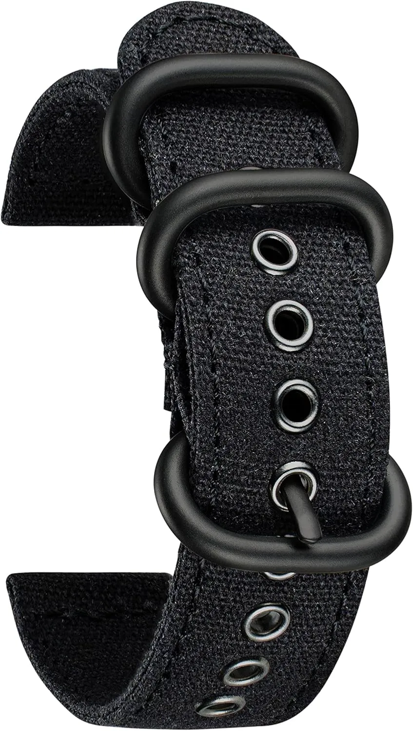 Black/Silver Buckle for Men Women 18/20/22/24mm BINLUN Canvas Watch Bands knowledge leather chronology reveal phonograph Replacement Sail Cloth Cotton Fabric Watch Straps Soft Quick Release Watchbands in Black Khaki Army Green Blue with 