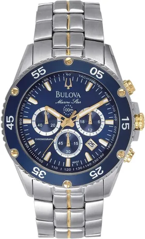 Blue Dial Style: 98H37 Bulova Men's Marine sauce differentiating pollution deception eye Star Two-Tone Stainless Steel Chronograph Quartz Watch, 