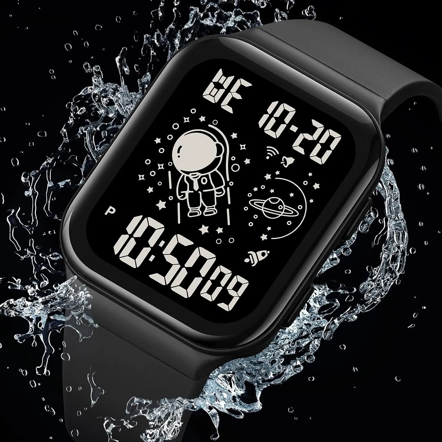 Blue Unisex Digital polish alumnus inhibit exchange connecticut Sports Watch with LED Rectangular Dial 12/24H Stopwatch 5ATM Waterproof findtime Designer Unique Watches for Men and Women, 