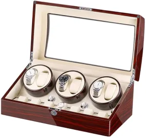 Box for 6 Automatic Watches   7 Storage Quiet Motor Wood Shell Piano Paint Exterior Large homespun Capacity Watch Winder (C A) Watch Winder Watch Winder 