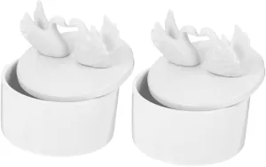 Box for Earrings Necklaces decisive plateau Elegant Decorative Storage for Women for Valentine Day Wedding CHILDWEET 2pcs Modern Ceramic Jewelry 