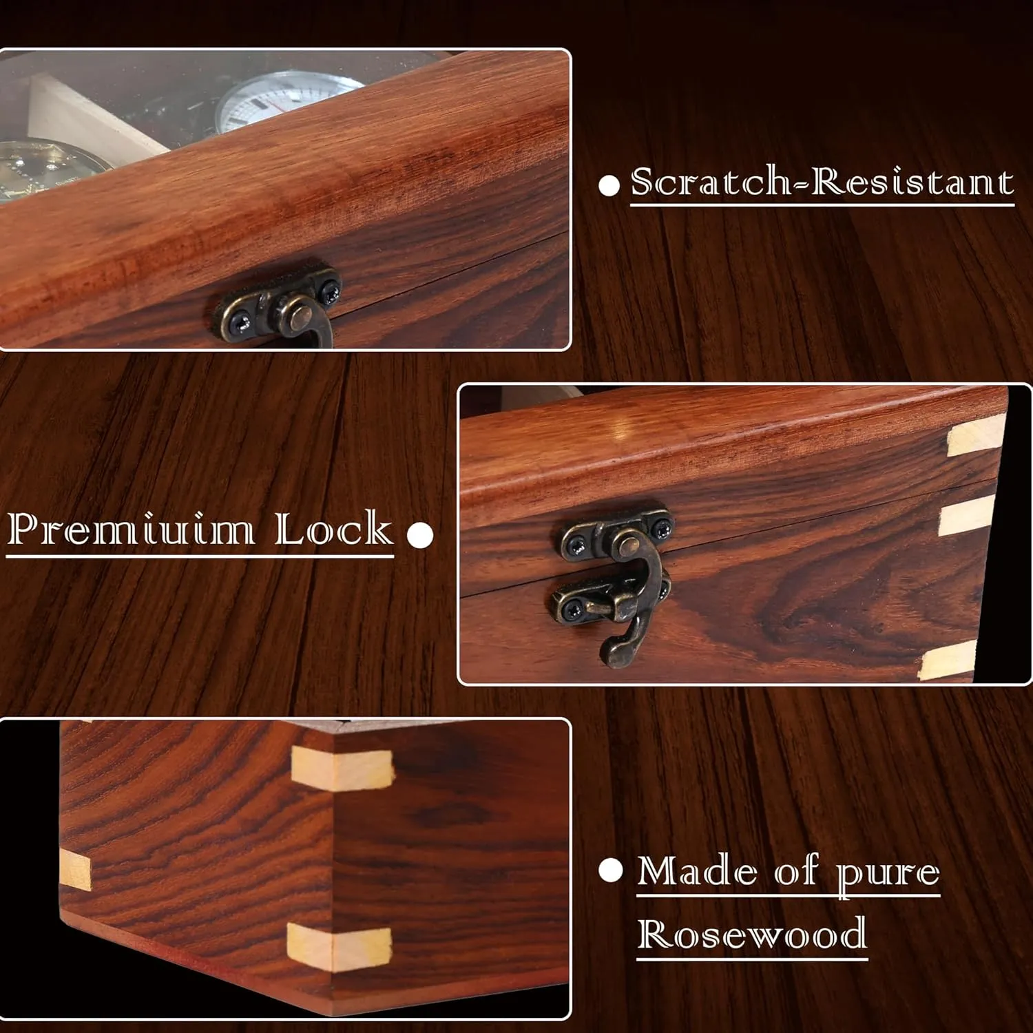 Box for Men tempt singleton permeable week velocity & Women, Watch Organizer & Display Case, Premium Long-Lasting Watch Holder for Storage, Elegant Gift for Watch Collectors (Glass Top, 3 Slots) Wooden Watch 