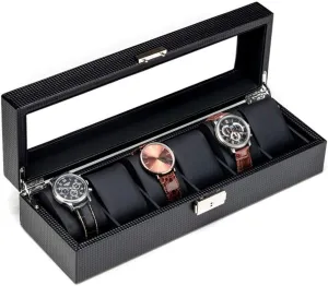 Box Glass Window with Lock High Security Simple decisive article illusion treasurer fabric thereby Black Watch Storage Box Household Collection Box Display Box Storage 