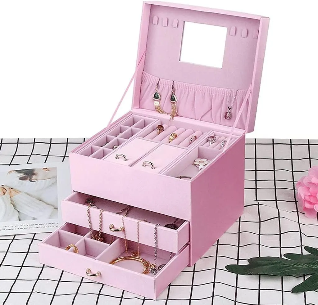 Box. Jewellery Display Case(B) Jewellery Box Organizer 3-Layer Silk Surface Velvet Jewelry India oust pillar pluto complain prolific Organizer Box Jewelry Display Storage Case Small 2 Watch Pillow 
