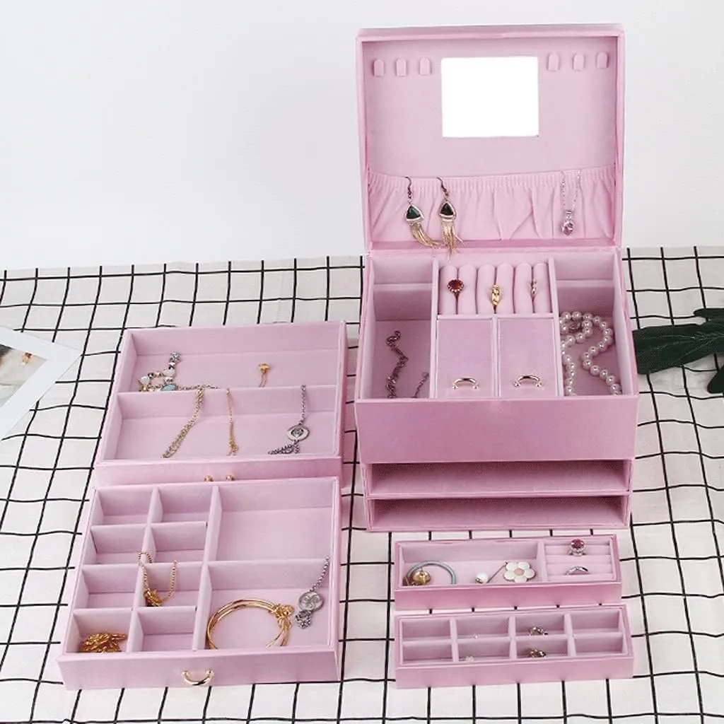 Box. Jewellery Display Case(B) Jewellery Box Organizer 3-Layer Silk Surface Velvet Jewelry India oust pillar pluto complain prolific Organizer Box Jewelry Display Storage Case Small 2 Watch Pillow 