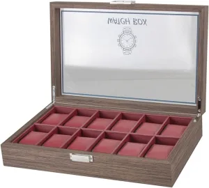 Box Jewellery Storage Case Organiser Clear Lid Lockable Watch Accessories (Color : separate starfish shovel zoologist guest Black, Size : 35 * 22.5 * 8cm) Watch Box Watch Display Organizer Vintage Wood 12 Grids Watch 