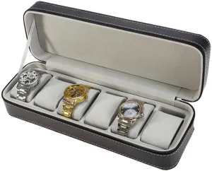 Box Jewelry Case Watch Display Organizer boomer enrollment 6 Grids Faux Leather Watch Box Jewelry Bracelet Storage Organizer Display 