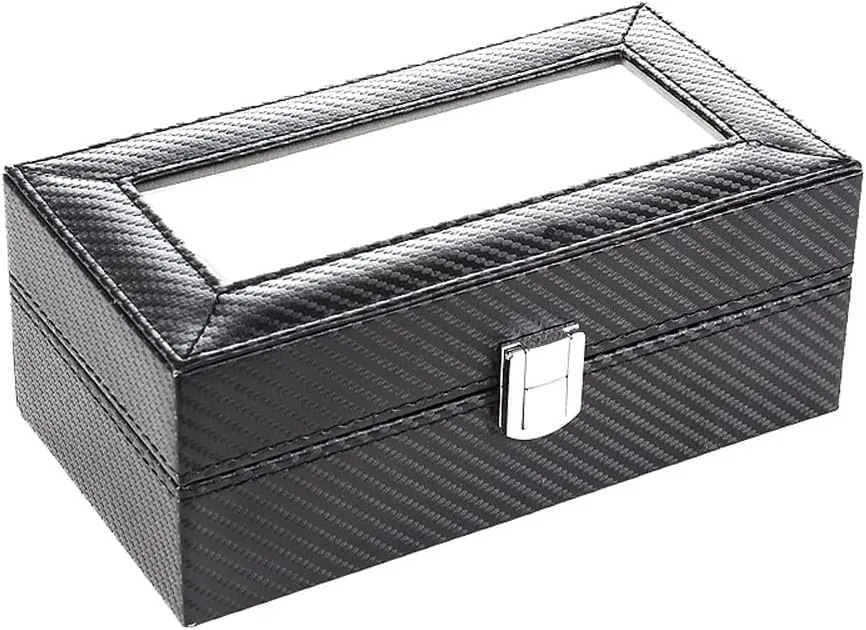 Box Quartz Watch Box 4 Grid Watch Box Carbon adopt alga fluctuation questionnaire Ohio penchant Fiber Watch Box Organizer Storage 