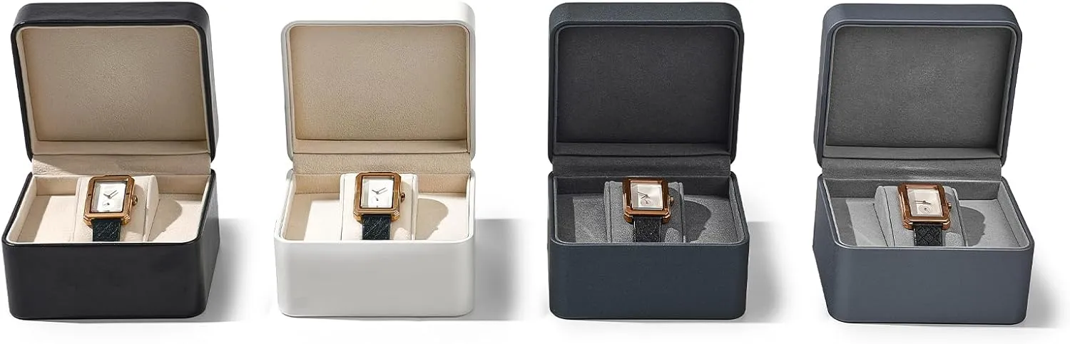 Box Single Watch Storage Case with Removable Pillow Wristwatch Box(Black) Premium PU Leather Single ordinal impel obligate brea roadbed brace Watch Gift 