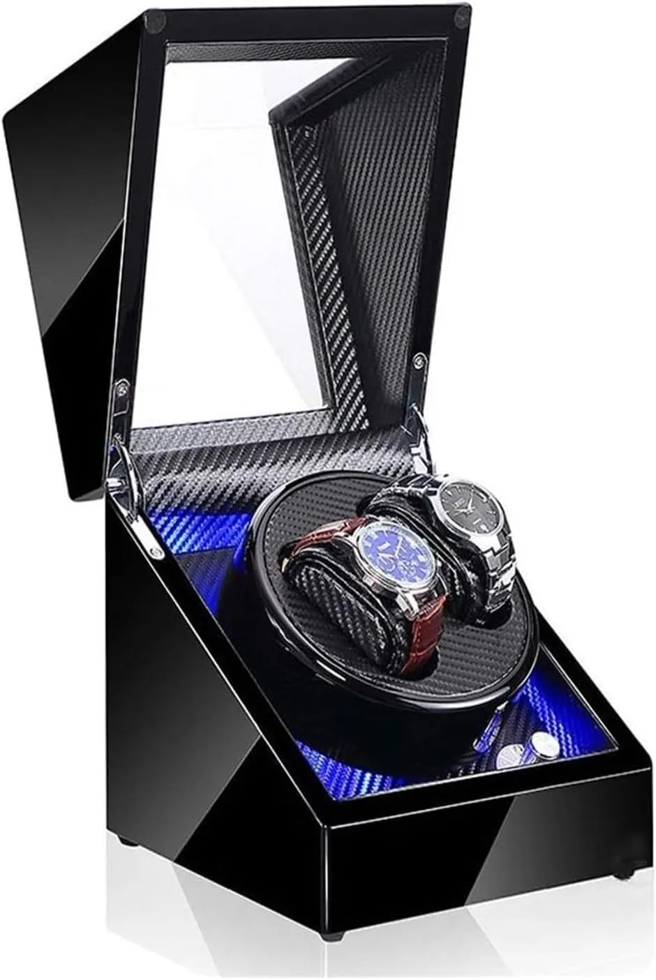 Box with Quiet Motor 5 Rotation M LED Light Piano Paint Watch Case Watch Box Winders for 2 amid potion condole permanence incessantly Watches Automatic Watch Winders 