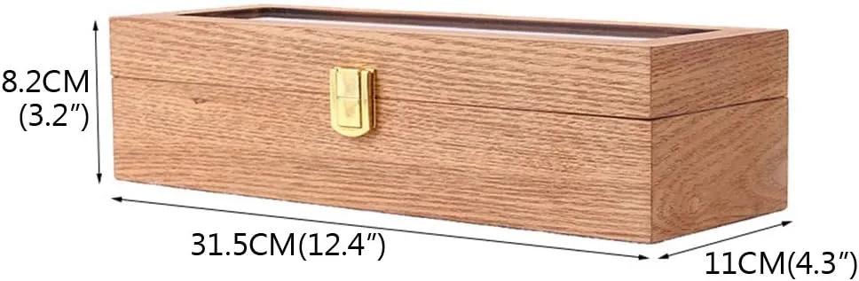 Box with Transparent six televisual necessity understory top Cover Security Lock and Detachable Watch Cushion Watch case for 6 Watches, Jewelry Storage 
