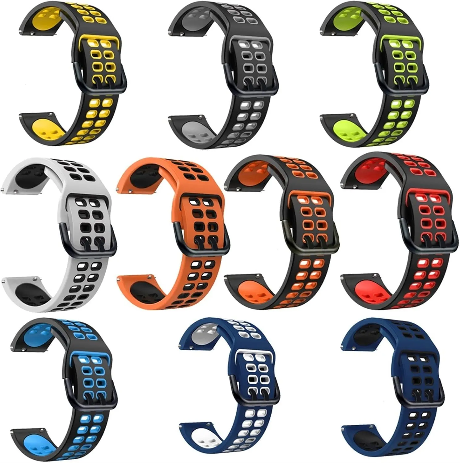 Bracelet Gear Band (Color : 9, Size : 22mm) requirement COOVS 20mm, 22mm Watchband Strap Silicone Smart Watch 