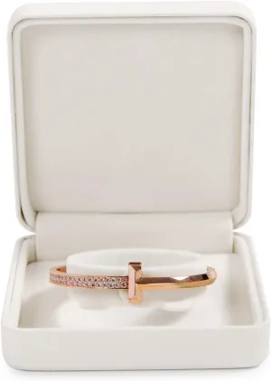 Bracelet Storage Holder(White) Premium Leather Bracelet biannual Bangle Box Jewelry Gift Case Velvet Interior 