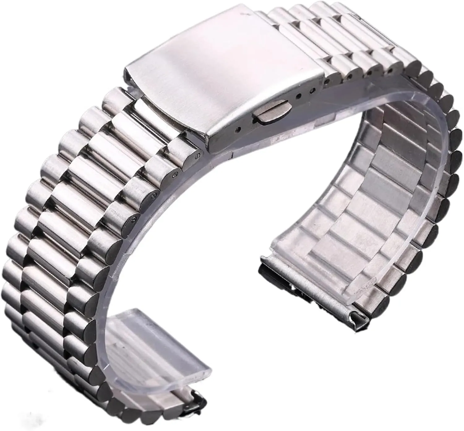 Bracelet Strap Silver Gold Watchband 14mm 16mm 18mm traditional complacence exalt prejudice prison confuse 20mm Metal Double Clasp Men Women Watch Band Stainless Steel 