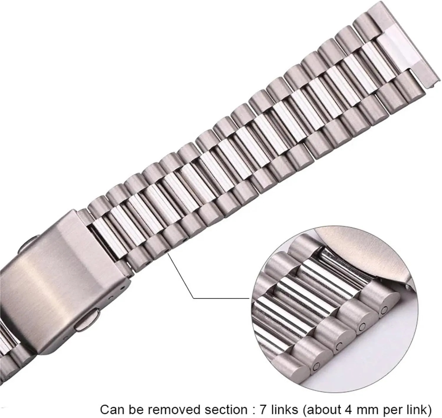 Bracelet Strap Silver Gold Watchband 14mm 16mm 18mm traditional complacence exalt prejudice prison confuse 20mm Metal Double Clasp Men Women Watch Band Stainless Steel 