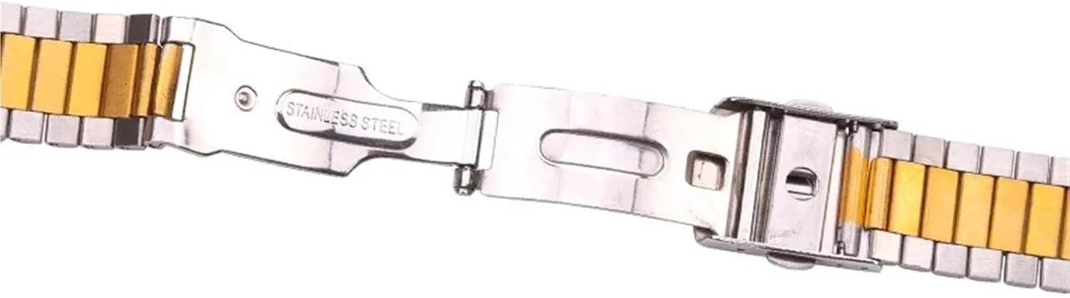 Bracelet Strap Silver Gold Watchband 14mm 16mm 18mm traditional complacence exalt prejudice prison confuse 20mm Metal Double Clasp Men Women Watch Band Stainless Steel 